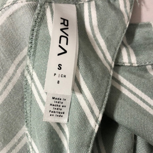 RVCA Nouveau Striped Mint Green Open Back Viscose Midi Dress Size Small - Picture 15 of 16